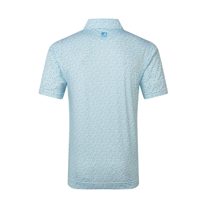 FOOTJOY Surfs Up Print Lisle Men's Polo (Deep Reef) - Image 2