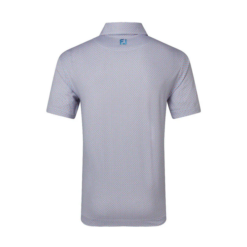 FOOTJOY Nautical Flag Print Lisle Men's Polo (Red/Blue) - Image 2