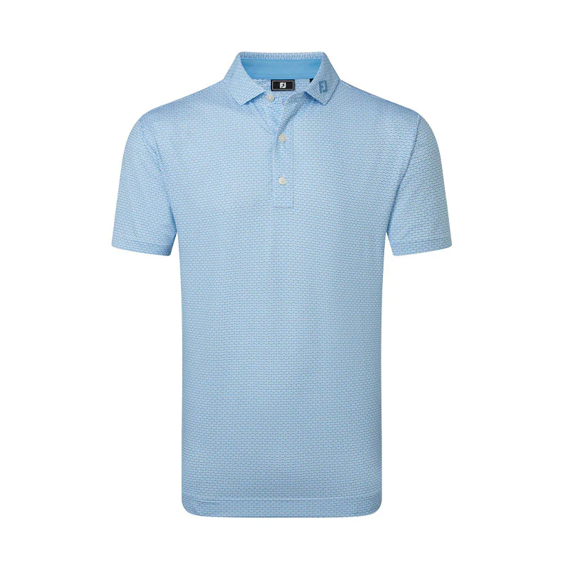 FOOTJOY Nautical Flag Print Lisle Men's Polo (Blue)