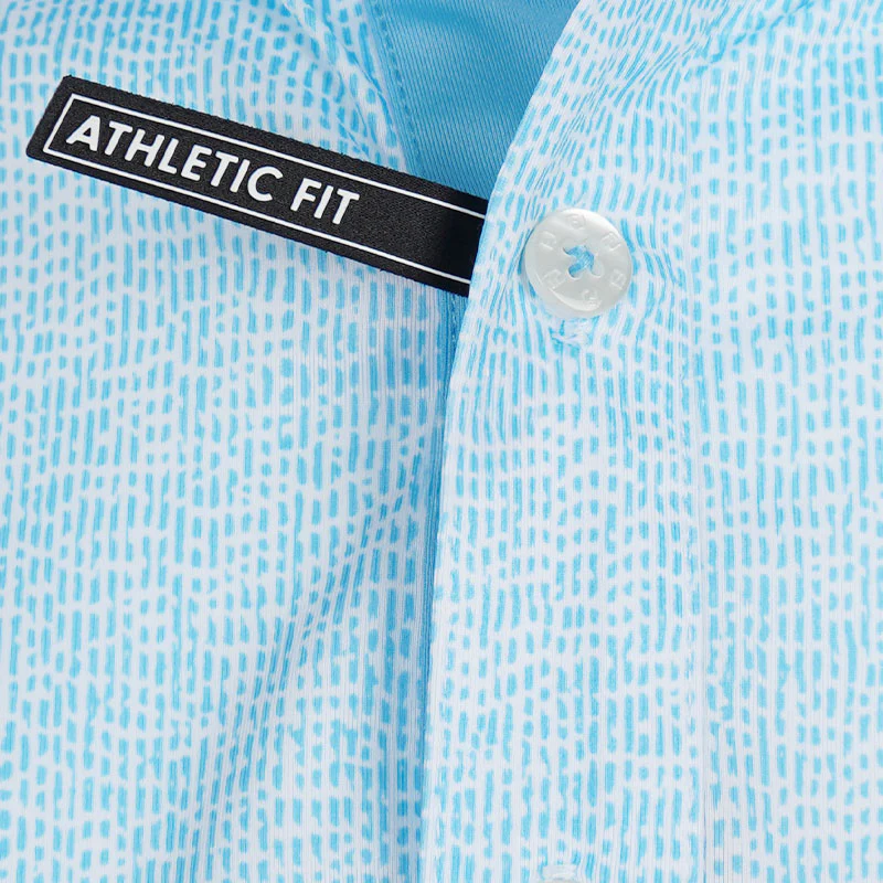 FOOTJOY Seersucker Print Lisle Men's Polo (Blue) - Image 3