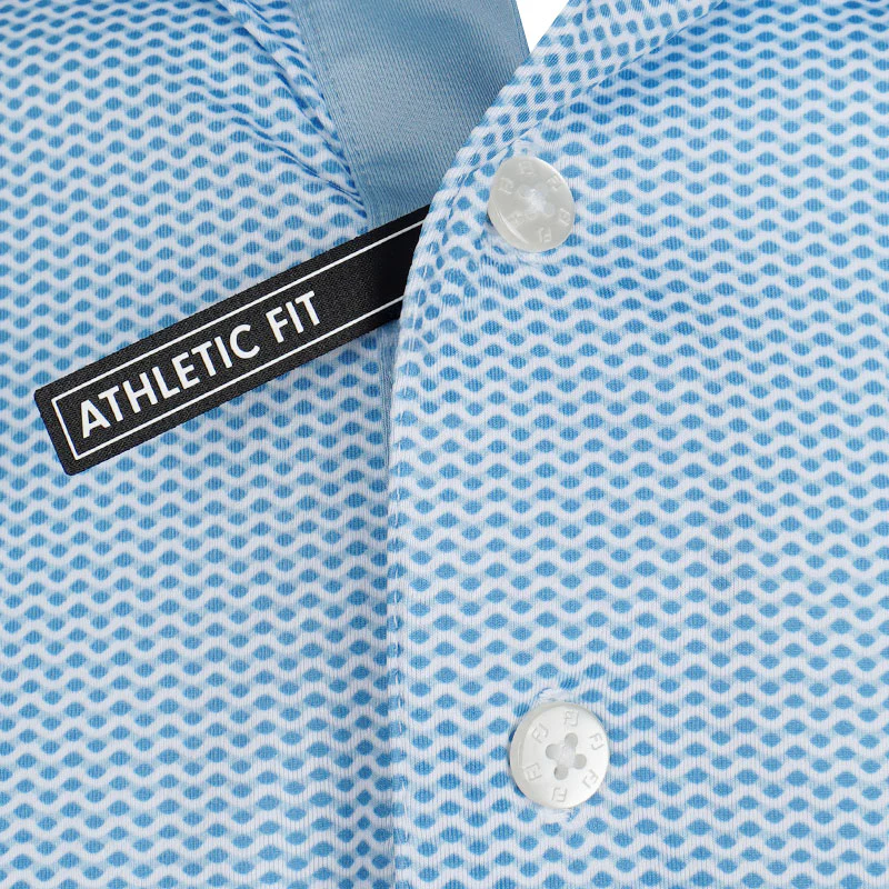 FOOTJOY Wave Print Lisle Men's Polo (Chambray) - Image 3