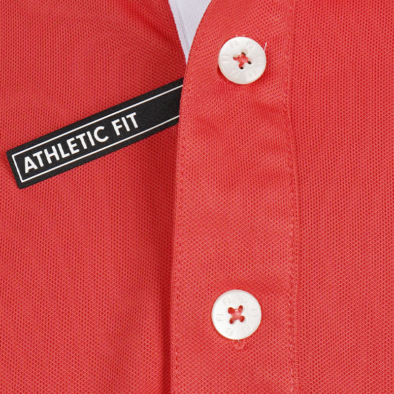 FOOTJOY Wordmark Pique Men's Polo (Red) - Image 3
