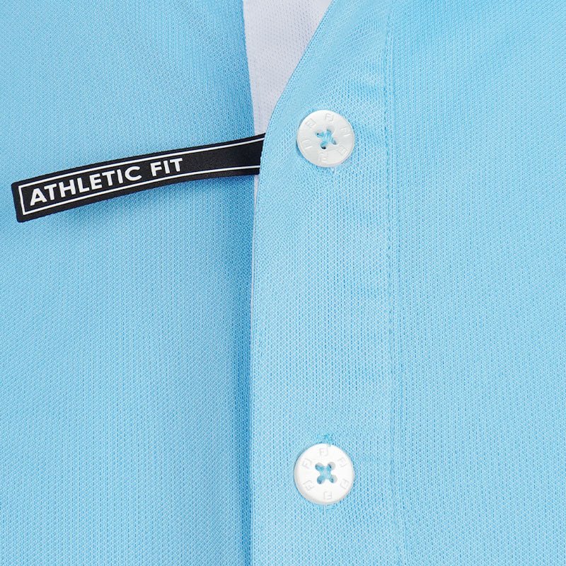 FOOTJOY Wordmark Pique Men's Polo (Blue) - Image 3