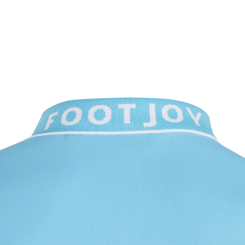 FOOTJOY Wordmark Pique Men's Polo (Blue) - Image 4