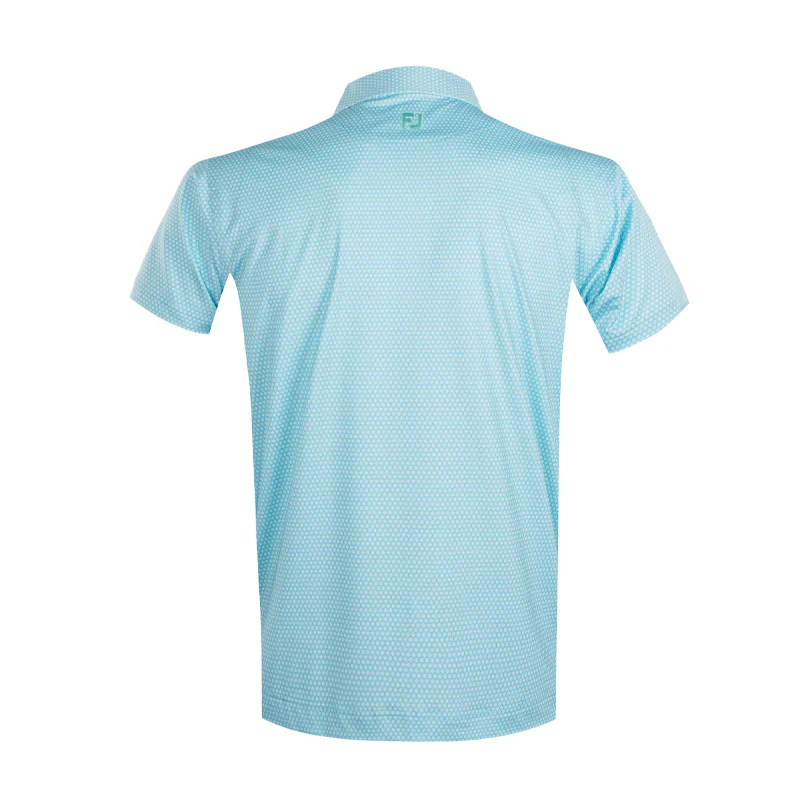 FOOTJOY Stellar Print Lisle Men's Polo (Blue) - Image 2