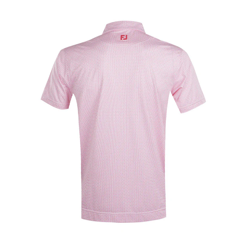 FOOTJOY Grip Print Lisle Men's Polo (White/Red) - Image 2