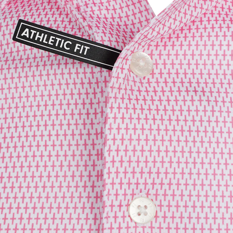 FOOTJOY Grip Print Lisle Men's Polo (White/Red) - Image 3