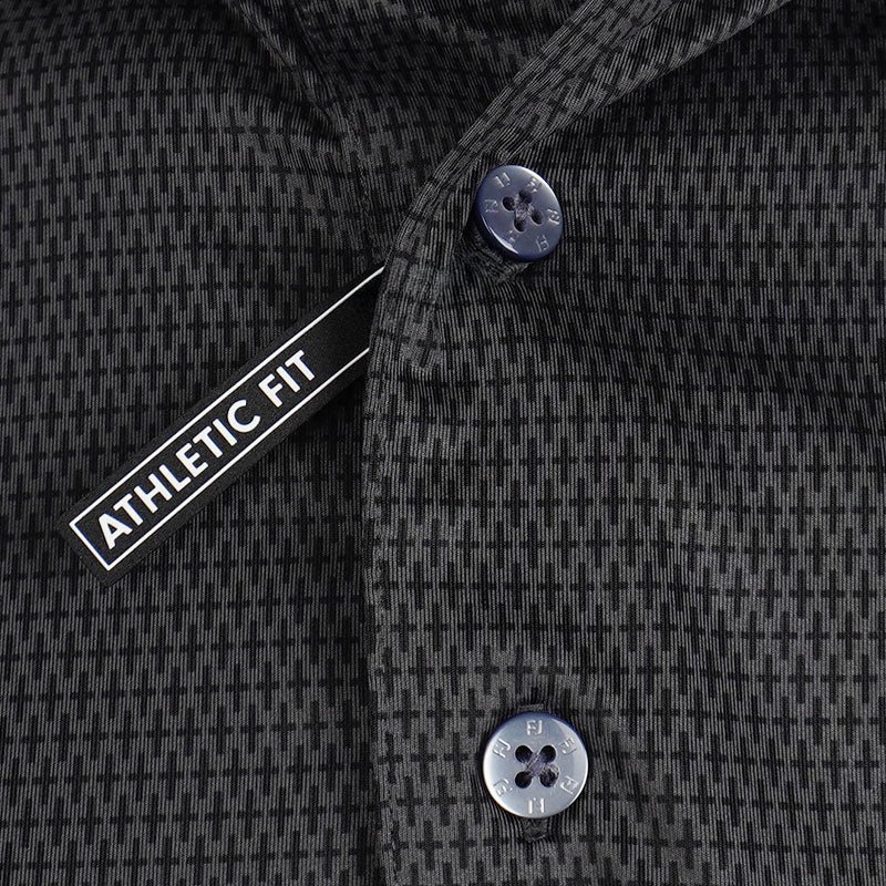 FOOTJOY Grip Print Lisle Men's Polo (Charcoal) - Image 3