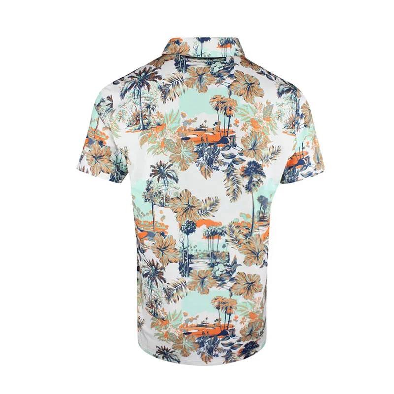 PUMA CLOUDSPUN Palm Men's Polo (White/Mint) - Image 2