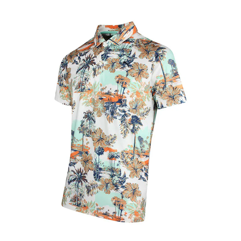 PUMA CLOUDSPUN Palm Men's Polo (White/Mint) - Image 3