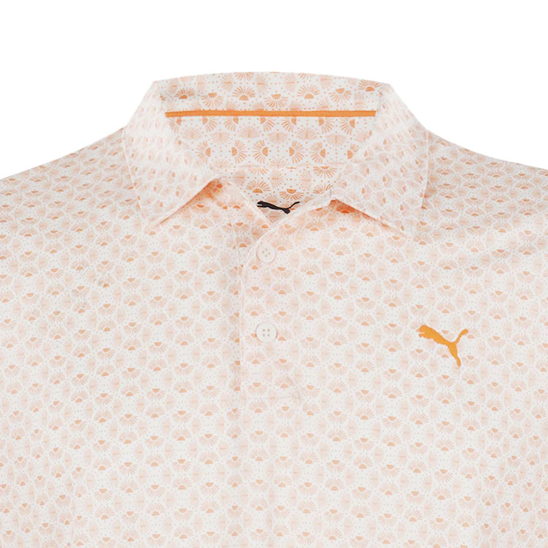 PUMA MATTR Scallop Men's Polo (White/Melon) - Image 3
