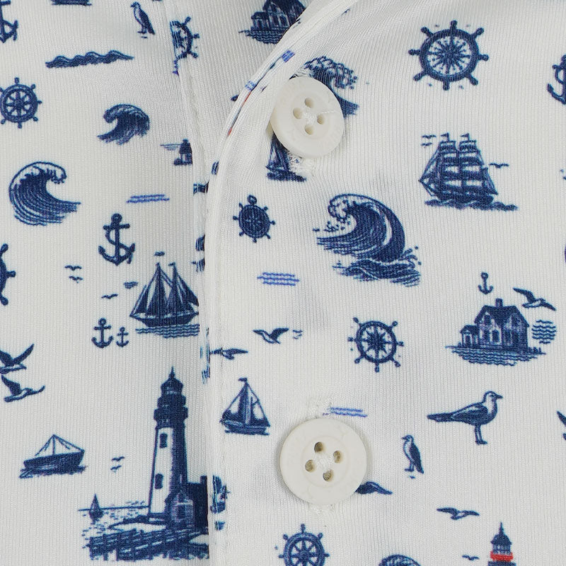 PUMA MATTR Lighthouse Men's Polo (White/Navy) - Image 3