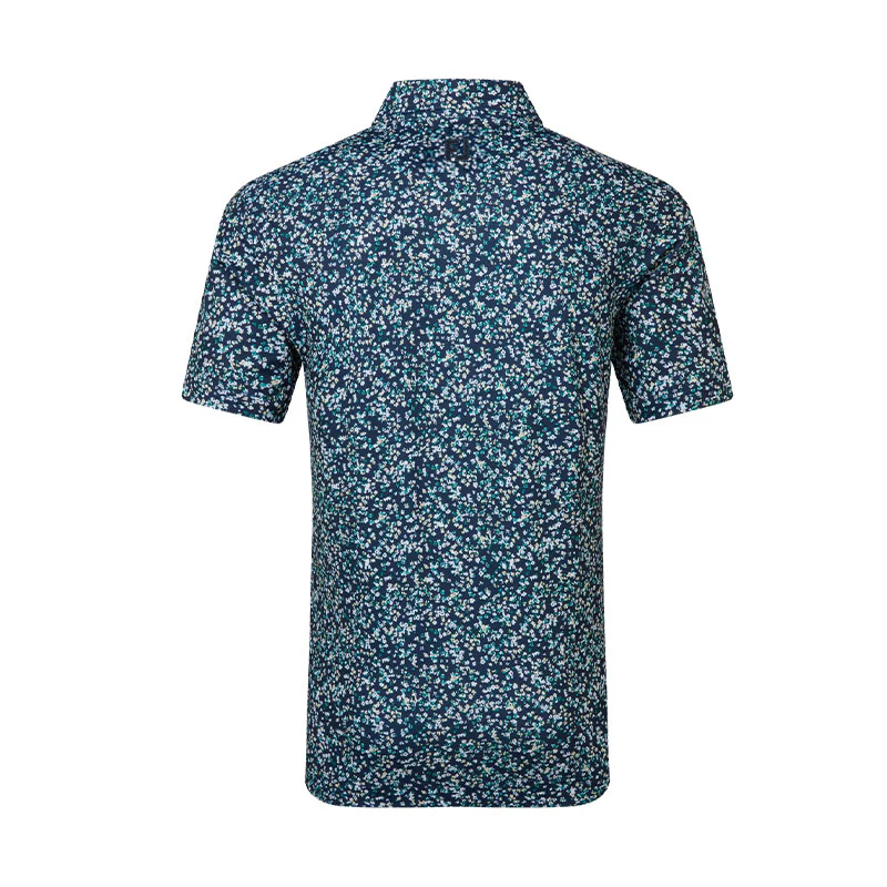FOOTJOY Watercolor Floral Print Pique Men's Polo (Navy) - Image 2
