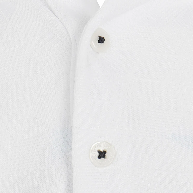 LE COQ SPORTIF GOLF Triangle Jacquard Men's Polo (White) - Image 3
