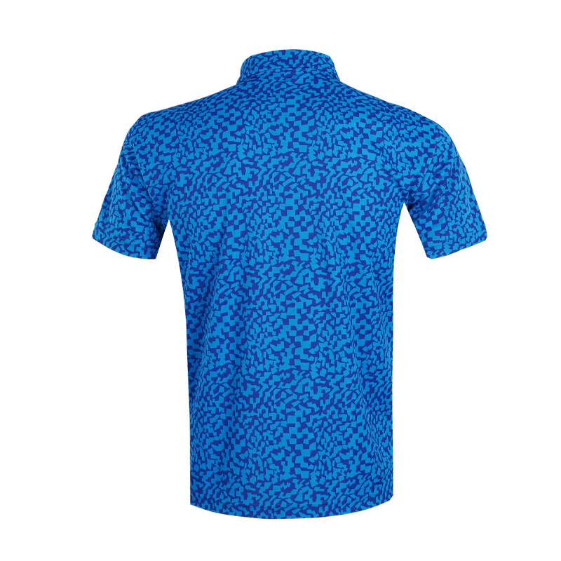 LE COQ SPORTIF GOLF Minamo Print Men's Polo (Blue) - Image 2