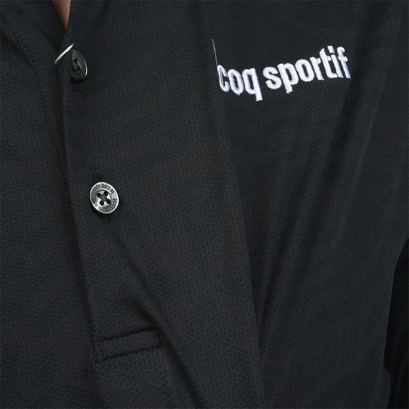LE COQ SPORTIF GOLF Stretch Marine Parasol Jacquard Men's Polo (Black) - Image 4