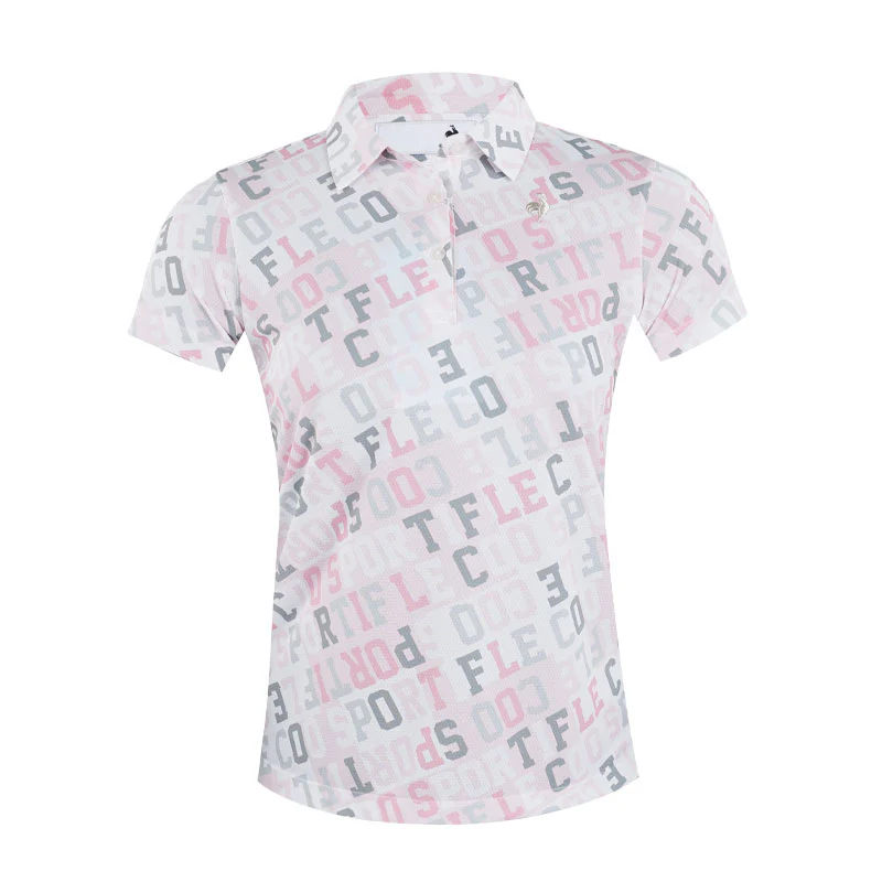 LE COQ SPORTIF GOLF Logo Pattern Women's Polo (Pink)