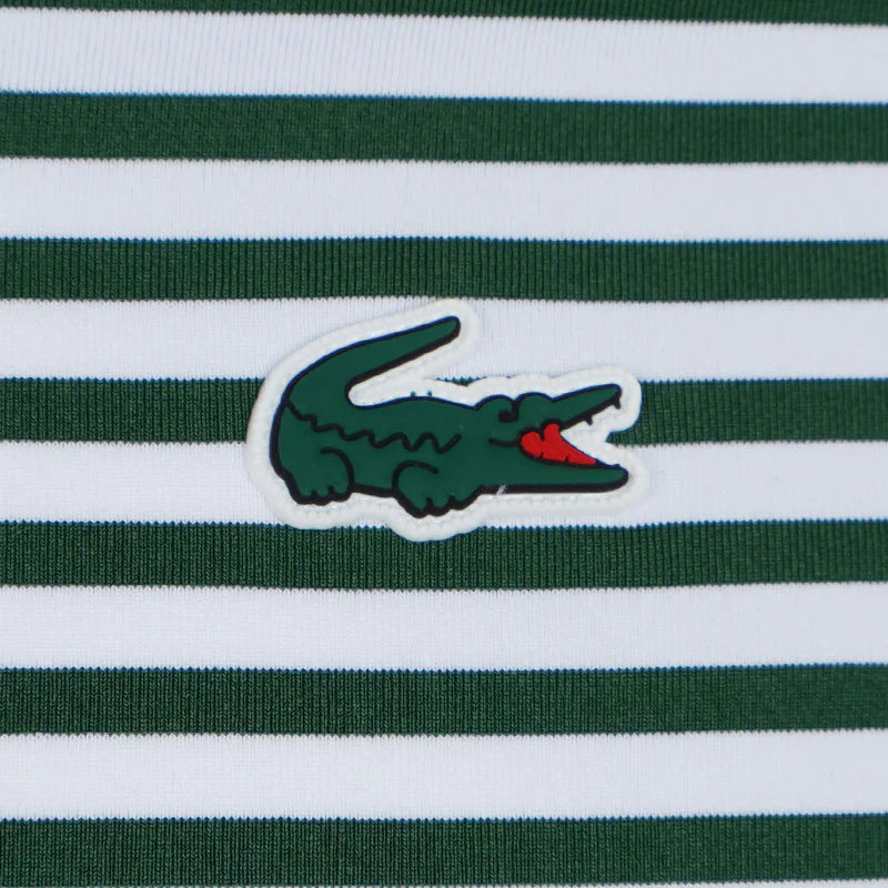 LACOSTE Regular Fit UV Protect Men's Polo (Green/White) - Image 4