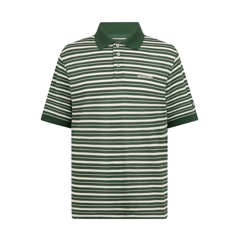 MANORS G.O.A.T Pique Stripe Men's Polo (Green)