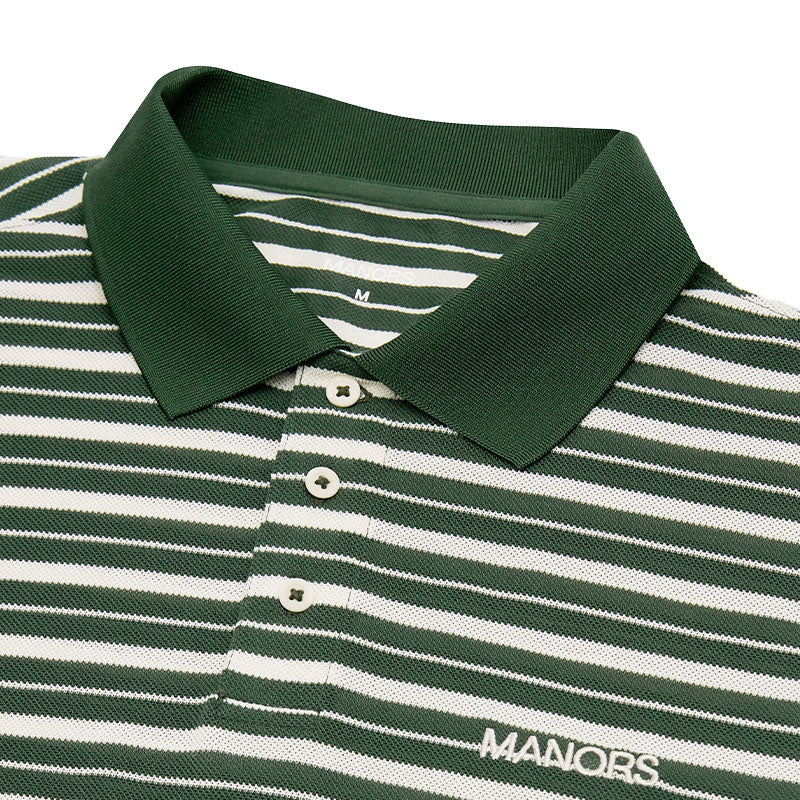 MANORS G.O.A.T Pique Stripe Men's Polo (Green) - Image 3