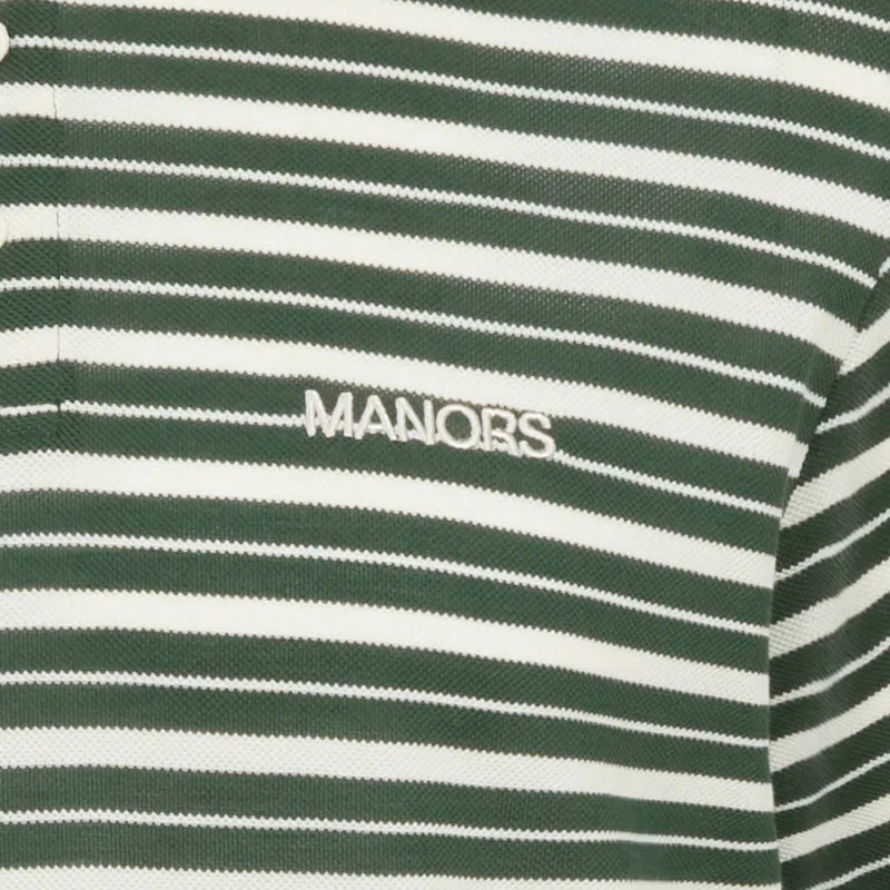 MANORS G.O.A.T Pique Stripe Men's Polo (Green) - Image 4