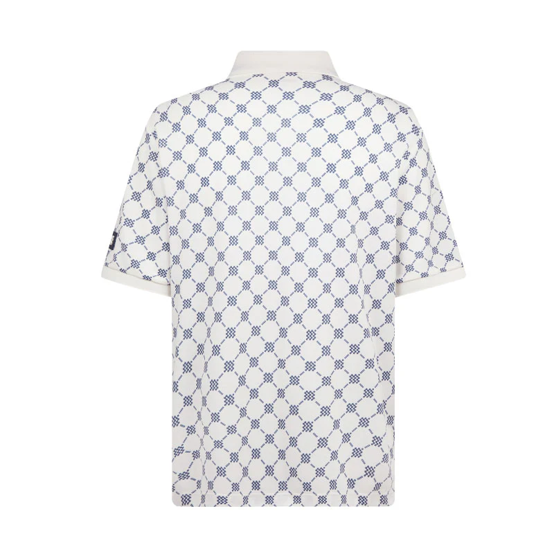 MANORS G.O.A.T Pique Monogram Men's Polo (Cream) - Image 2