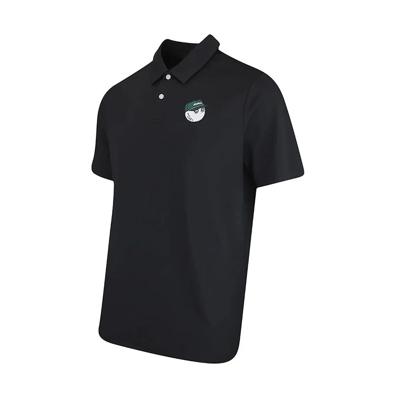 MALBON GOLF Fairway Baldwin Men's Polo (Black) - Image 3