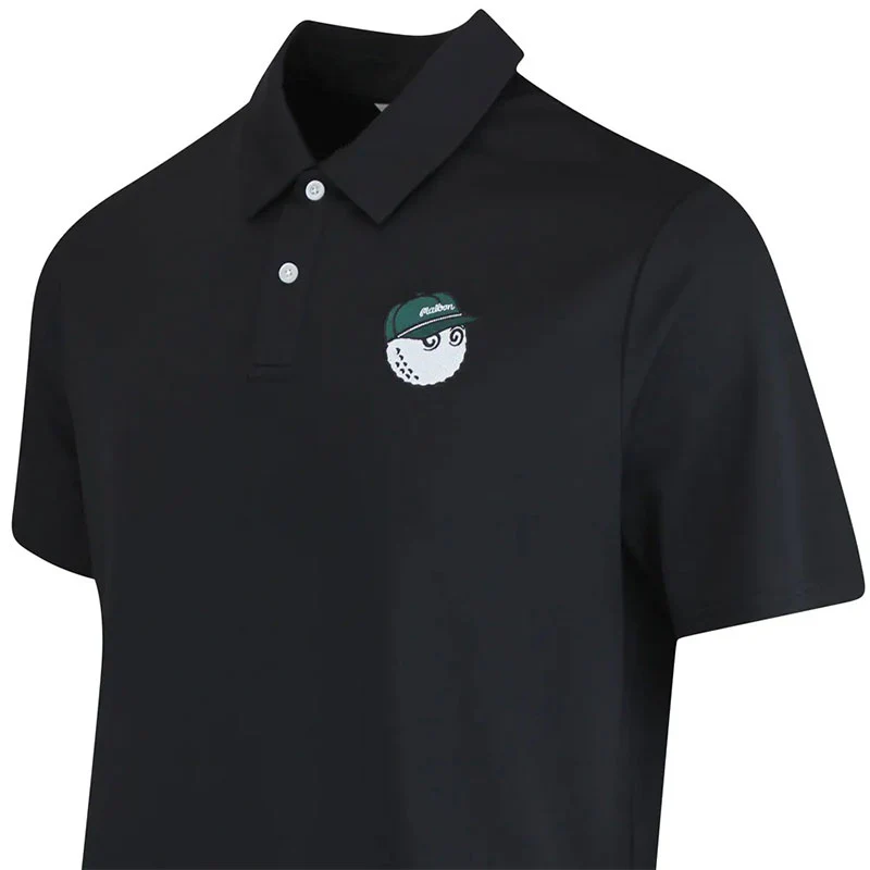 MALBON GOLF Fairway Baldwin Men's Polo (Black) - Image 4