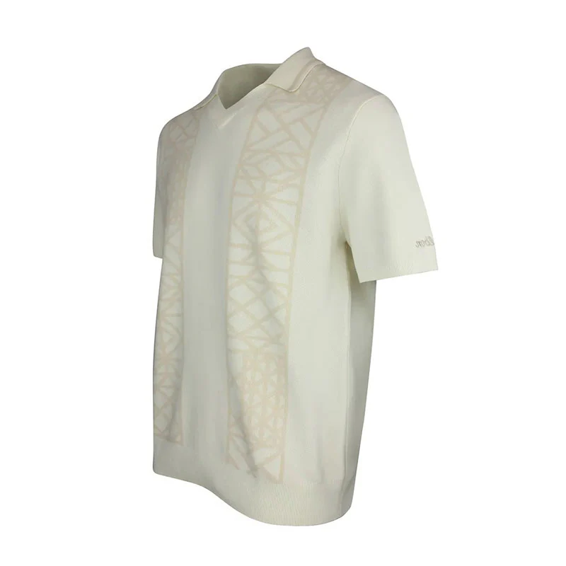 MALBON GOLF Habana Men's Polo (Cream) - Image 3