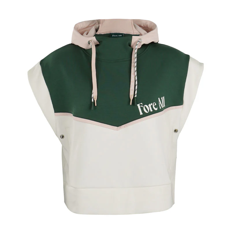FORE ALL Laila Women's Sleeveless Hoodie (Green/White)