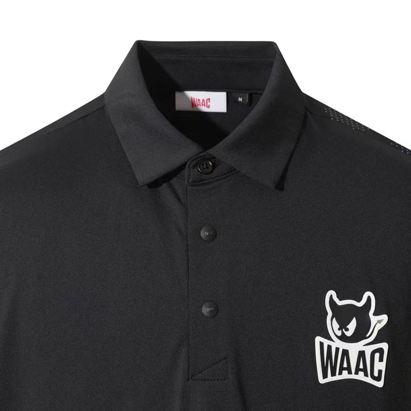 WAAC Player's Edition Emblem Basic Men's Polo (Black) - Image 3