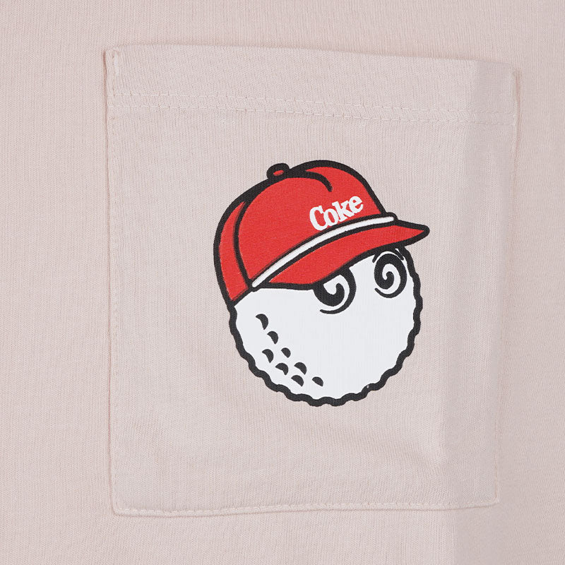MALBON GOLF x Coca Cola Spencerian Block Men's T-Shirt (Mauve) - Image 3