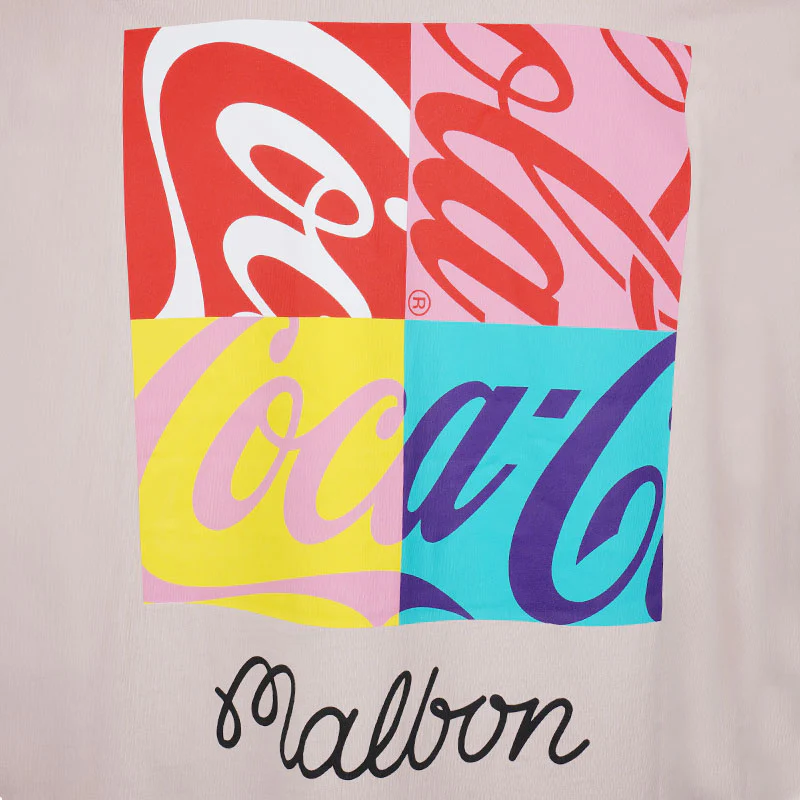 MALBON GOLF x Coca Cola Spencerian Block Men's T-Shirt (Mauve) - Image 4