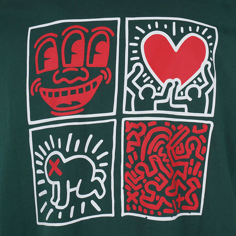 MALBON GOLF x Keith Haring Pocket Men's T-Shirt (Green) - Image 4