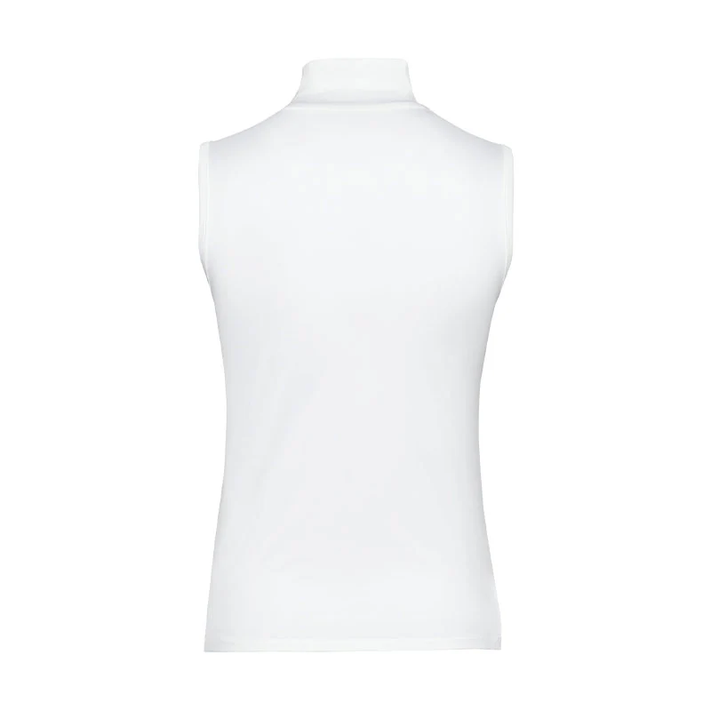 MALBON GOLF Matchpoint Women's Sleeveless Mock Shirt (White) - Image 2