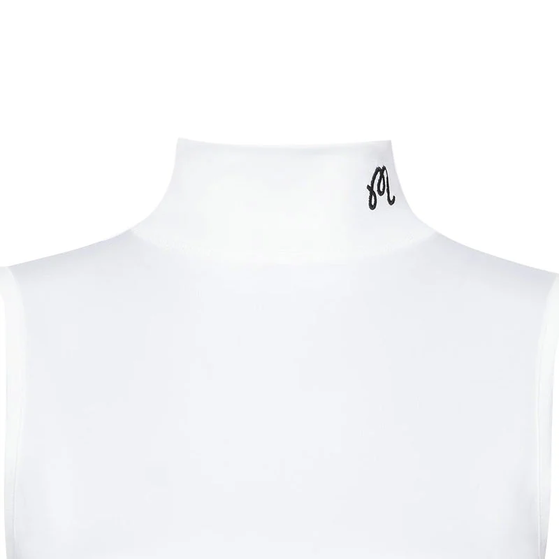 MALBON GOLF Matchpoint Women's Sleeveless Mock Shirt (White) - Image 4