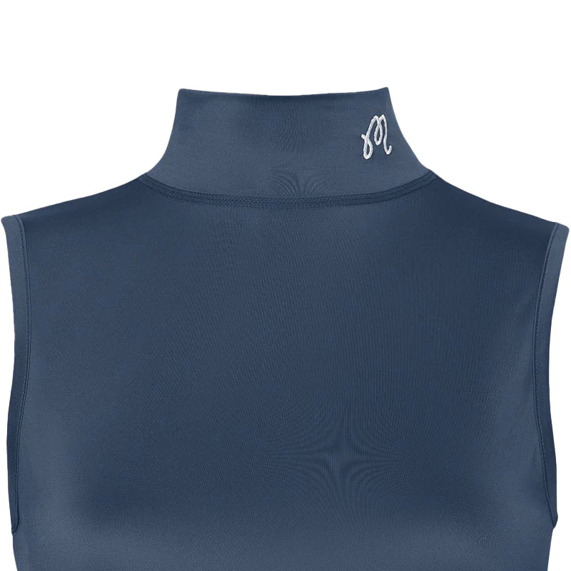 MALBON GOLF Matchpoint Women's Sleeveless Mock Shirt (Navy) - Image 4