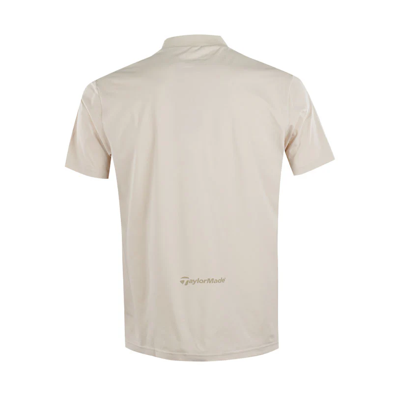 TAYLORMADE Circle Logo Men's Mock Shirt (Beige) - Image 2