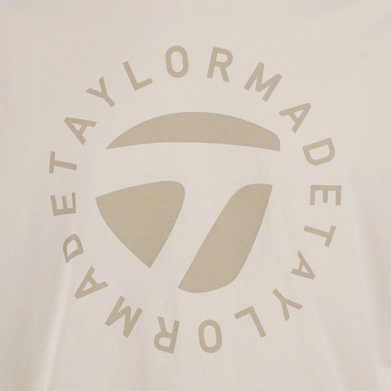 TAYLORMADE Circle Logo Men's Mock Shirt (Beige) - Image 3