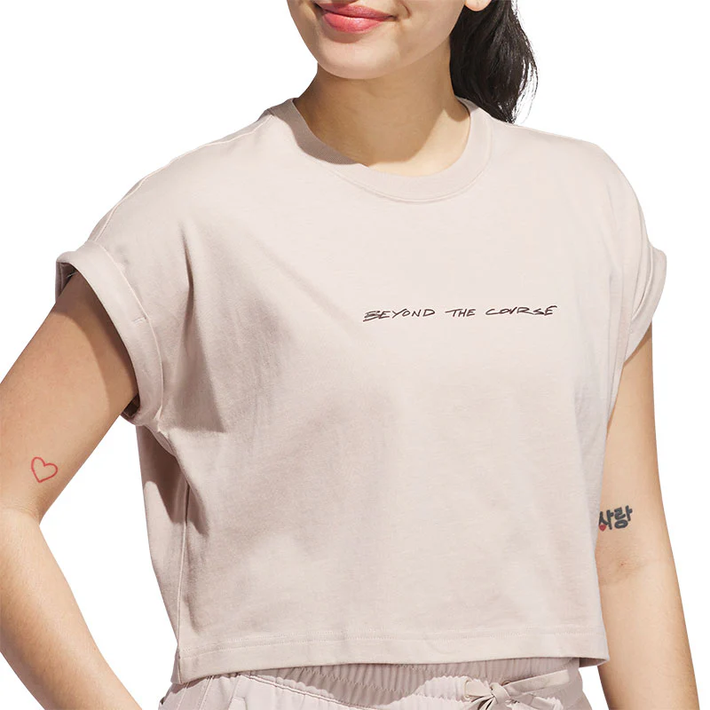 ADIDAS Beyond The Course Graphic Women's T-Shirt (Taupe) - Image 3