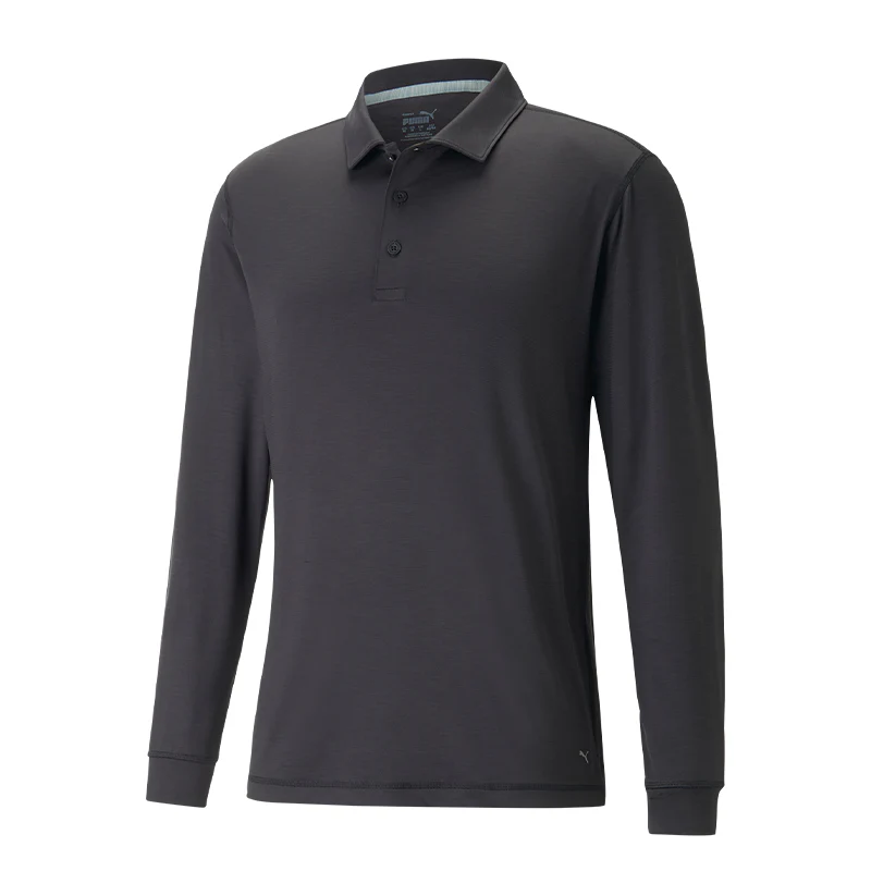 PUMA Youv Men's Long Sleeve Polo (Black)
