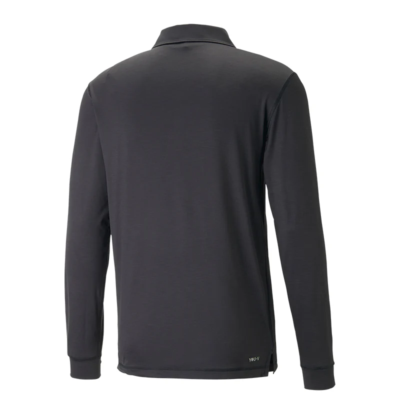 PUMA Youv Men's Long Sleeve Polo (Black) - Image 2