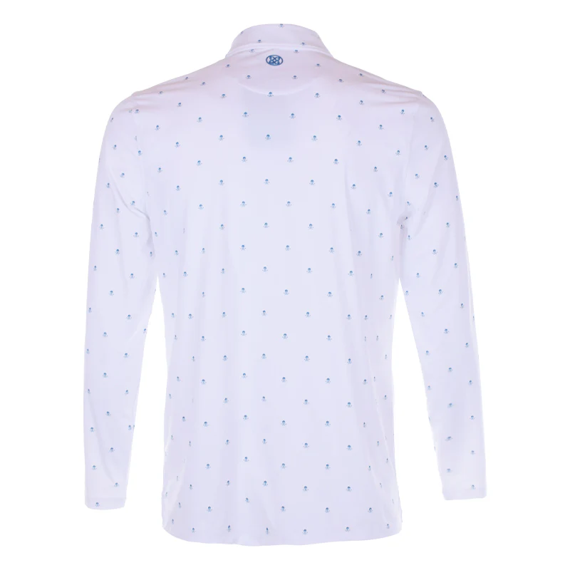 GFORE Ice Nylon Print Men's Long Sleeve Polo (Snow) - Image 2