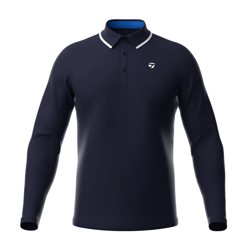 TAYLORMADE Basic Men's Long Sleeve Polo (Navy)