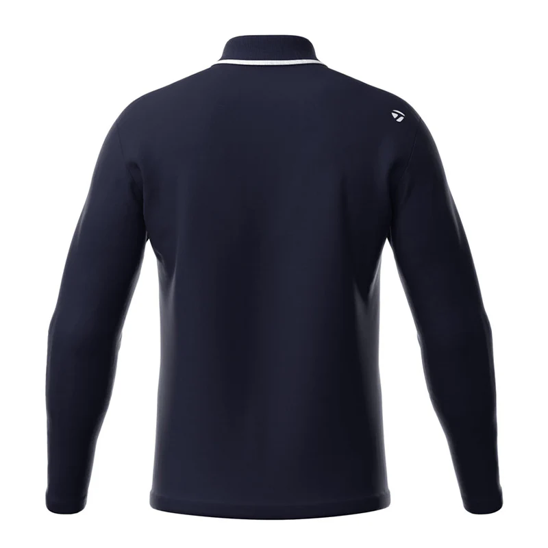 TAYLORMADE Basic Men's Long Sleeve Polo (Navy) - Image 2
