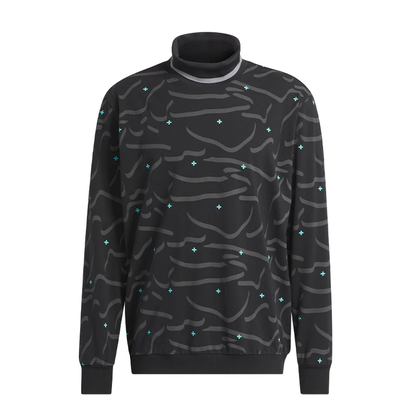 ADIDAS Adicross Turtle Neck Men's Long Sleeve Polo (Black)