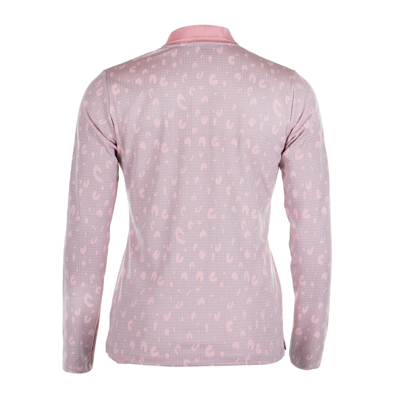 PUMA Leopard Jacquard Women's Long Sleeve Polo (Peach) - Image 2