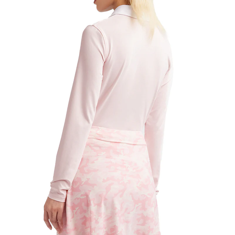 GFORE Multi V Jersey Women's Long Sleeve Polo (Cameo) - Image 4
