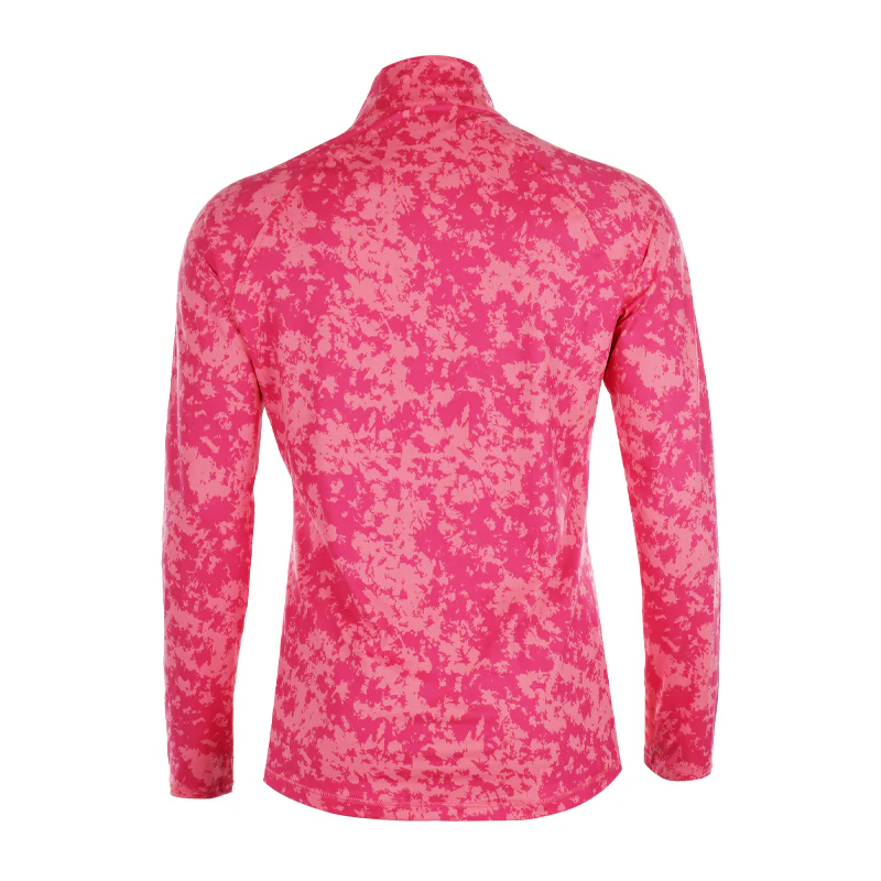 CALVIN KLEIN Canvas Printed 1/2 Zip Women's Long Sleeve Polo (Pink) - Image 2