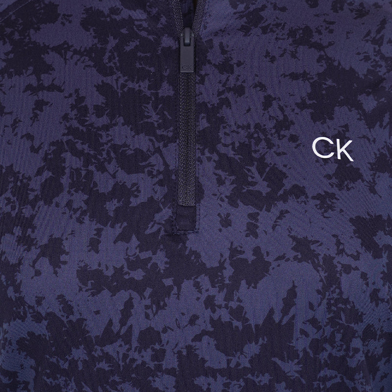 CALVIN KLEIN Canvas Printed 1/2 Zip Women's Long Sleeve Polo (Navy) - Image 3
